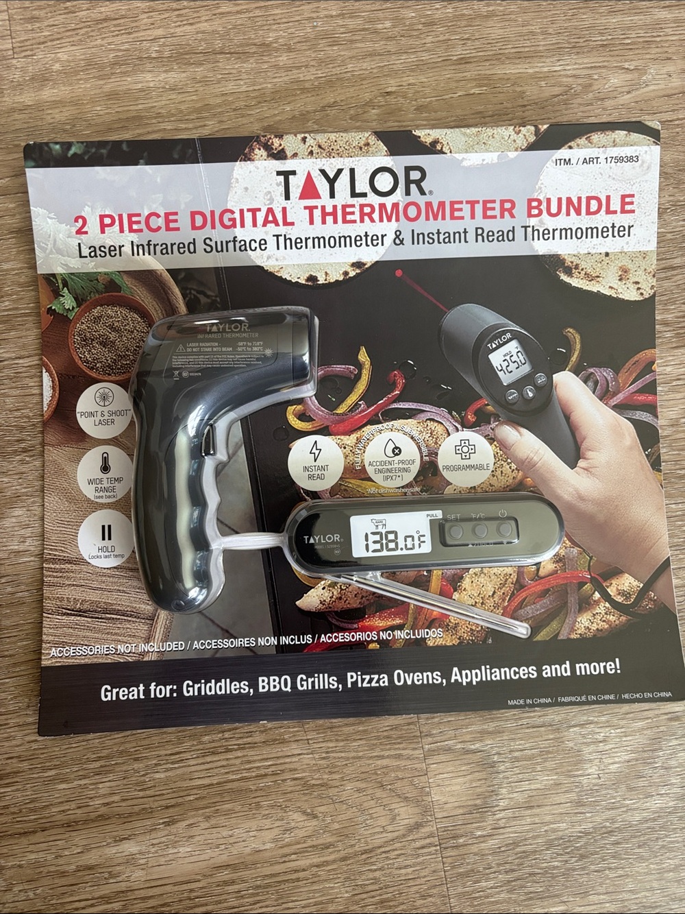 Taylor 2-Piece Digital Thermometer Bundle - Black